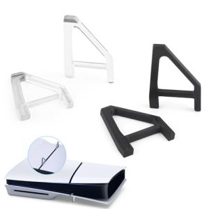 4Pcs for PS5 Slim Stand Console for PS5 Slim Horizontal Stand Bracket Holder Flat Base Compatible with Sony PlayStation 5 Slim Disc Edition Accessories (Black and Gray)