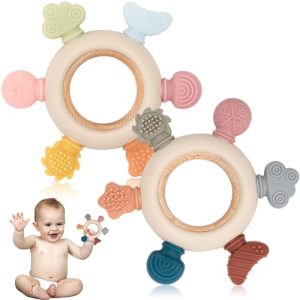 2 Pack Teething Toys for Baby