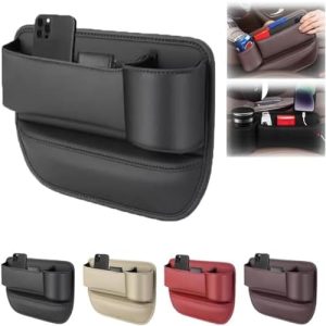 Hysenm Car Leather Cup Holder Gap Bag
