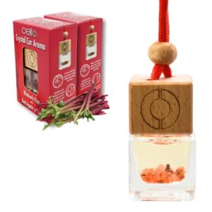 Cello 2x Crystal Car Aroma's - Rhubarb Fizz with Red Agate. Car Air Fresheners For Women & Car Accessories. Crystal Infused Car Diffuser
