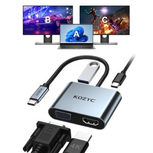 USB C to VGA HDMI Adapter