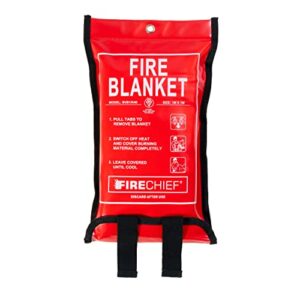 Firechief SVB1/K40 Kitemarked Budget Fire Blanket | Small Fire Blanket (1m x 1m) | Suited For Use Around The Home (Kitchen