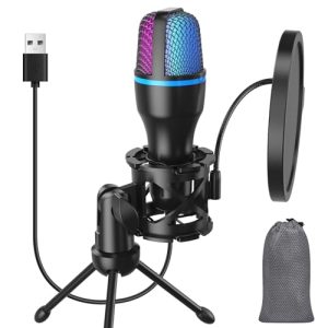 USB-Microphone for Computer/PC Gaming - Entry Level Cardioid Condenser Mic with Tripod Stand