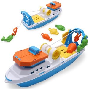 Toyland® 40cm (16") Colourful Fishing Boat With Moveable Doors