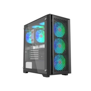 HCS403 features 4 preinstalled 12cm ARGB fans PWM 300-1800RPM