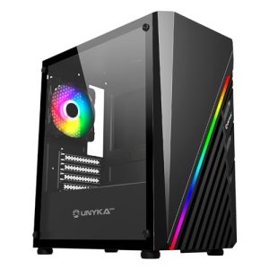 UNYKAch GLAYZE Micro ATX Mini Gaming PC Case with Tempered Glass