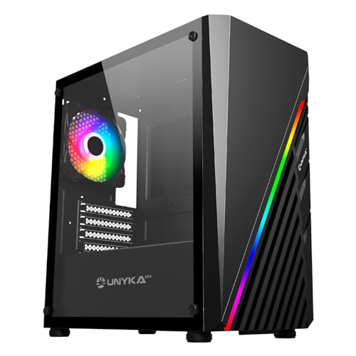 UNYKAch GLAYZE Micro ATX Mini Gaming PC Case with Tempered Glass