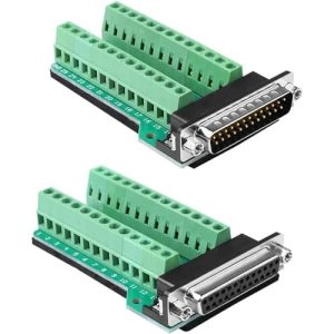 PENGLIN 2PCS DB25 Male Female Breakout Board Connector