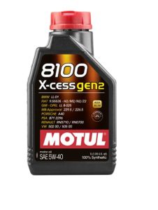 WOL-MOTUL 8100 X-CESS GEN2 5W40 A3 / B4 Fully Synthetic Engine Oil 109776 - ACEA A3/B4