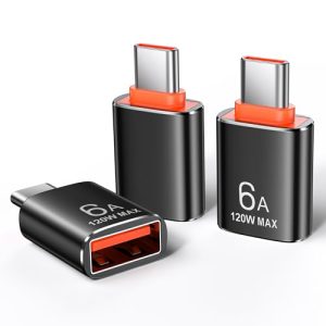 SEUMOO USB C to USB Adaptor 3PCS Type C Male to USB A 3.1 Female OTG Converter with 10Gbps Data Transfer USB C Camera Adapter 120W/6A Fast Charge for iPhone 15 Pro Max S24 iPad iMac MacBook Dell XPS