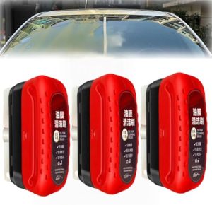 Powerful Windshield Cleaner & Oil Film Remover | 3PCS Car Glass Oil Film Stain Removal Cleaner | Car Glass Cleaning 120ml For Easily Restore Glass Clarity