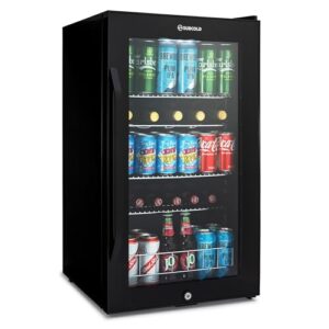 Subcold Ace100 LED Touch Control Beer Fridge With Glass Door | Premium Drinks & Wine Fridge | Black Alu Handle
