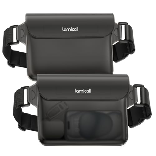 Lamicall IPX8 Waterproof Pouch Bag - [2 Pack] Universal Waterproof Waist Dry Bag with Adjustable Belt Strap