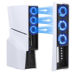 Aukuoy Cooling Fan for PS5 Slim Accessories: PS5 Slim Cooler with Auto Speed