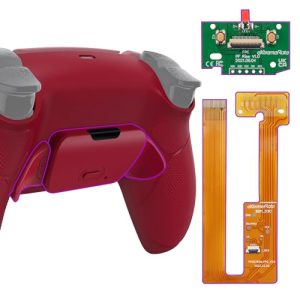 eXtremeRate Volcanic Red Rubberized Grip Programable Rise Remap Kit for PS5 Controller BDM-030 BDM-040