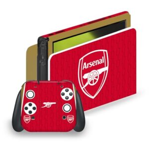 Head Case Designs Officially Licensed Arsenal FC Home 2023/24 Crest Kit Vinyl Sticker Gaming Skin Decal Cover Compatible With Nintendo Switch OLED Bundle