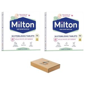 Zopper 2 x 28 Milton Sterilising Tablets For Cleaning baby feeding accessories and breastfeeding equipment Cleaning Baby Bottles Rinse-Free Ideal for Travel Home Household Hygiene (56 Tablets)