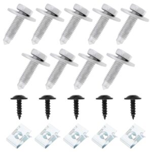 eMagTech 1 Set Chassis Engine Cover Fixing Clip Screw Kit Replacement Parts 8J8825237A 8J8825235A Screw and Nut Clip Kit Compatible with Audi TT Mk 2 2006-2016