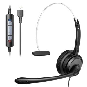 Voistek USB Headset with Microphone for PC Laptop