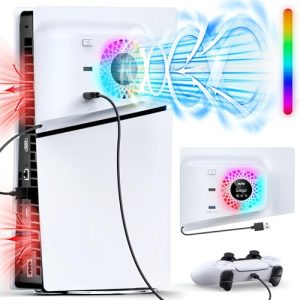 FASTSNAIL RGB Cooling Fan with Plate Cover for PS5 Slim Digital/Disc