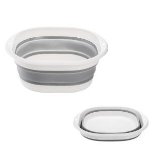 4~5L Portable Collapsible Washing Up Bowl Multipurpose Washing Basin Space Saving Folding Washtub for Kitchen Sink Travel Camping Hiking Motorhome Saving Storage Container Outdoor(M)