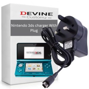 DevineCustomz® 1M USB Charger Cable With UK Plug Compatible for Nintendo New 3DS / 3DS XL / 3DS / New 2DS XL/New 2DS / 2DS XL / 2DS / DSi/DSi XL Black Quality Compact Strong Power Only