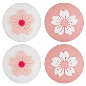 GORGECRAFT 4Pcs 2 Styles Silicone Joycon Thumb Grip Caps Cute Kawaii Soft Round Flower Thumbstick Joystick Rocker Button Cover Replacement Compatible with Switch 1.7x1.7cm