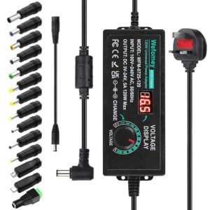 Wefomey Universal Power Supply 3V~24V 5A 120W Adjustable Variable AC/DC Adapter Charger