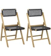 TANGZON Outdoor Folding Bistro Set, Patio Bar Table and Foldable Chairs Set with Water Ripple Tem...