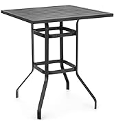 TANGZON 3 Pieces Patio Bistro Set, Outdoor Cast Aluminum Dining Table and Chairs Set with Umbrell...