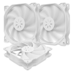 upHere gaming 120mm White Silent Computer Case Fan - 3 Pack