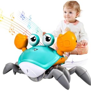 Goorder Crawling Crab Toy Baby for Boy 1 2 3 4 Year Old Musical Toy with LED Lights
