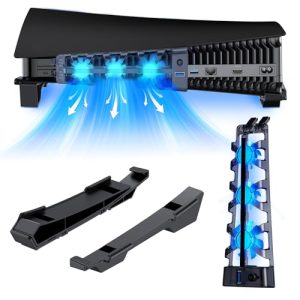 NexiGo PS5 Horizontal Stand with Silent Enhanced Cooling Fan and Adjustable Speed