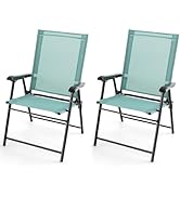 TANGZON 2/4PCS Outdoor Folding Chairs, Padded Garden Dining Chairs Set with 7-Position Adjustable...