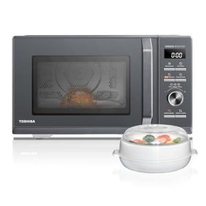 TOSHIBA 26L Air Fry Combo 6-in-1 900W Microwave Oven With Steamer in Morandi Grey