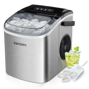 EUHOMY Ice Maker Machine Countertop Ice Cube Maker with Portable Handle