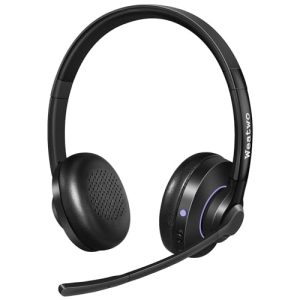 Wireless Headset Class 1 V5.1 Bluetooth Headset with CVC8.0 Dual Microphone Noise Cancelling Wireless Headphone for Mobile Phone PC Teams Zoom Home Office