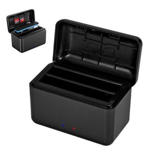 CERFFOOL Fast Charge Hub for Insta360 X4 Portable Charger for Action Camera 2 Channel Battery Quick Charging Storage Station USB Type C Cable Protective Case Action Camera Accessories