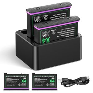 Adicop Battery compatible with Insta 360x4