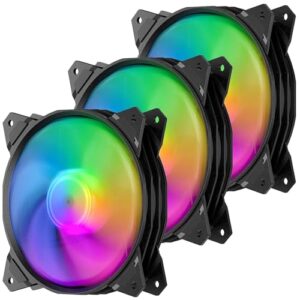 upHere gaming 120mm 3PIN Rainbow LED Case Fan