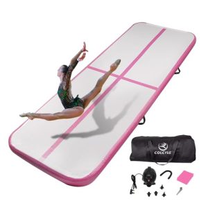 Air Gymnastics Track Tumbling Mat/Inflatable Air Gymnastics Mat Training Mats 10cm Thickness Gymnastics Tracks for Home Use/Training/Cheerleading/Yoga/Water with Pump