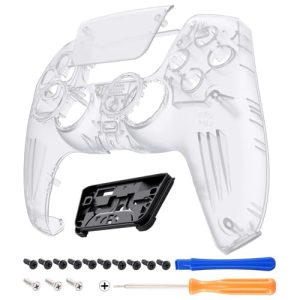 eXtremeRate LUNA Redesigned Clear Front Shell Touchpad Compatible with ps5 Controller BDM-010 020 030 040