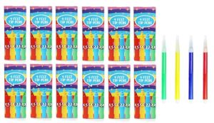 PD Outlet Mini Felt Tip Pens for Colouring – Ideal Party Bag Fillers & Kids' Loot Bags – Vibrant Colours for Creative Fun (12)