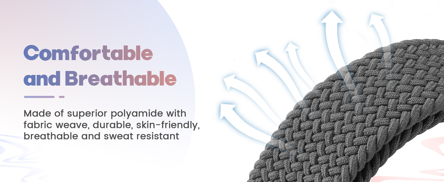 20mm 22mm Braided Elastic Strap for Samsung/Garmin/Fossil/Amazfit/Huawei