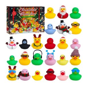 Rubber Duck Advent Calendar 2024 | 24 Day Christmas Countdown Calendar | 24 Pcs Rubber Duck Toy Christmas Advent Calendar | Christmas Countdown Toys For Kids