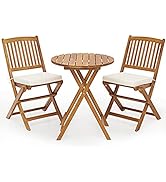 TANGZON 3 Pieces Patio Bistro Set, Cast Aluminum Outdoor Table and Chairs Set with Elegant Patter...