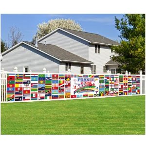 AFYHH France 2024 Decoration Frence Welcome Banner France 2024 World Country Flag Banners for 2024 France Summer Games Decoration 270x40cm Summer Party Games Decorations Indoor Outdoo