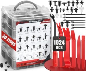 moveland 20 Types Car Trim Clips - 1024 PCS Comprehensive Range Car Body Trim Clips - Made of Tear-Resistant Nylon - Car Panel Clips for Replacing Damaged/Lost Clips