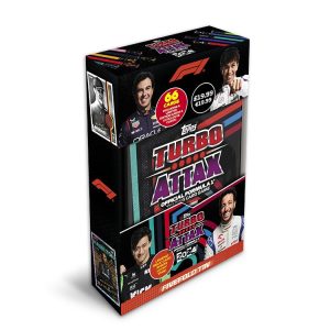 Topps Turbo Attax Formula 1 2024 - Mega Tin - Five Fold - contains 66 Turbo Attax cards including a guaranteed Michael Schumacher Limited Edition card plus 5 other LE cards.