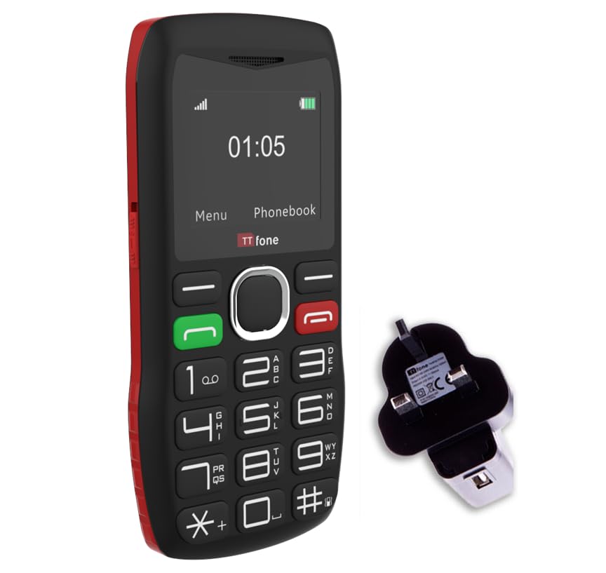 TTfone TT880 Easy-to-Use Mobile Phone for Seniors and Elderly - Large Button Phone with Emergency Assistance Button - Simple and Reliable Mobile Phone (with Mains Charger)